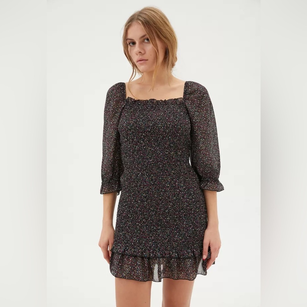 Urban Outfitters Smocked Sleeve Mini Dress